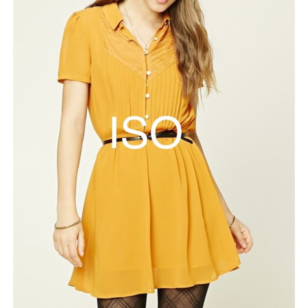 ISO Forever 21 Yellow Button Collar Dress